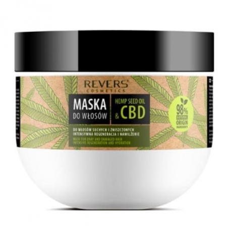 PAR - Mască de păr cu ulei natural de cânepă si CBD, Revers, regenerare si hidratare intensiva, 250ml
