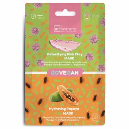 Import - Masca faciala duo cu argilă roz și extract de papaya, Skincare Essential, IDC Institute, 12ml
