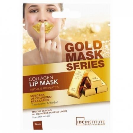MACHIAJ - Masca pentru buze cu efect de stralucire si anti-imbatranire Gold collagen IDC Institute 3421