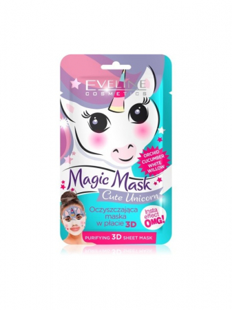 FATA, CORP - Masca pentru curatare profunda 3D EVELINE COSMETICS Magic Mask Cute Unicorn