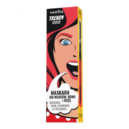Import - Mascara Colorată 3în1, pentru par, gene si sprancene, Light Red, Trendy, Venita, 13g