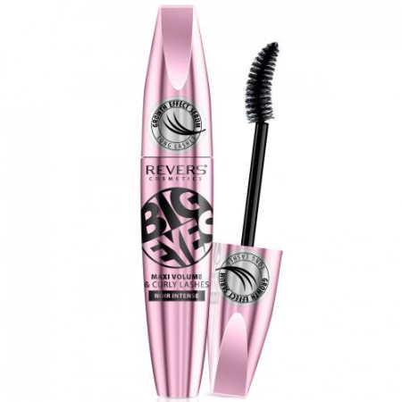 Mascara Big Eyes, Grow Effect, Volum si Curbare, Revers, negru intens, 12 ml