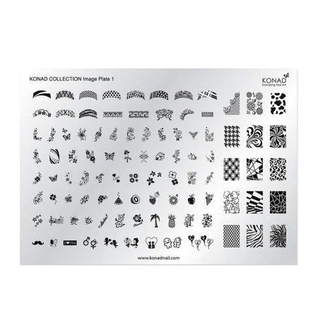 UNGHII - Matrita stampila unghii, Konad, collection image plate 01