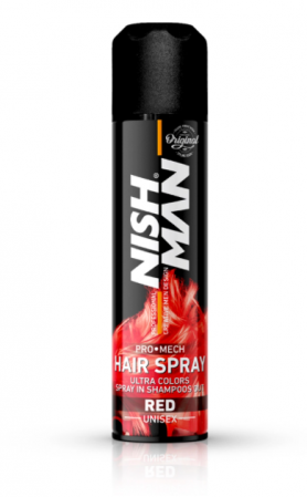 SALOANE - NishMan Ultra Colors Red - Spray de par colorat rosu 150ml