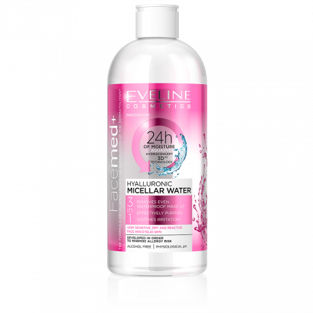MACHIAJ - Apa micelara pentru ten sensibil Eveline Facemed+ 3 in 1 400 ml