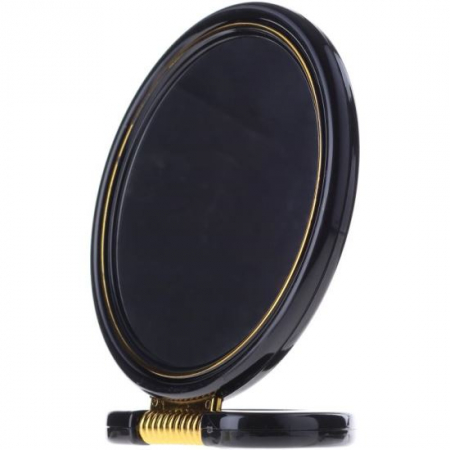 Oglinzi cosmetice - Oglinda machiaj cu lupa si picior, plastic, neagra, Top Choice 5039, 15 cm