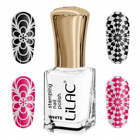 UNGHII - Oja pentru stampila, Lilac, 6 ml, alb