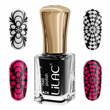 UNGHII - Oja pentru stampila, Lilac, 6 ml, negru