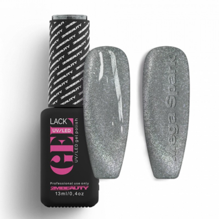 Unghii tehnice - Oja Semi GELlack 2M Hema Free Magnet Effect White - Mega Spark
