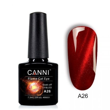 Oja semipermanenta Canni Flame Cat Eye A26 7.3 ml [0]