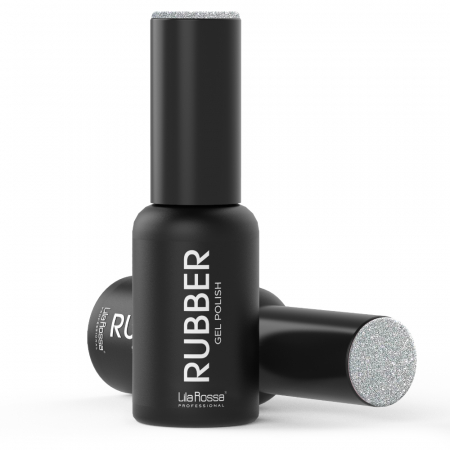 Oja semipermanenta, Lila Rossa, Rubber, 023 silver glitter sclipici, 7 ml [0]