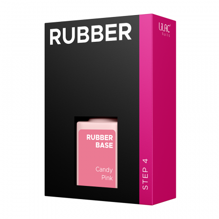 Oja semipermanenta Lilac Rubber Base Candy Pink, 6 g [1]