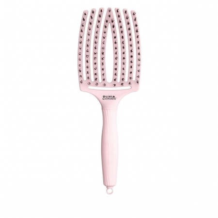 SALOANE - Olivia Garden Finger Combo Large Pastel Pink Perie de par profesionala curbata cu par de mistret si nailon