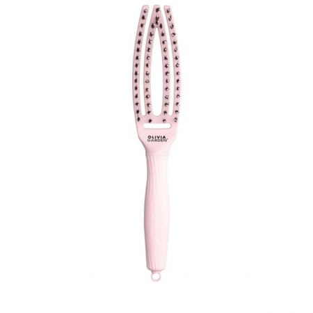 SALOANE - Olivia Garden Finger Combo Small Pastel Pink Perie de par profesionala curbata cu par de mistret si nailon