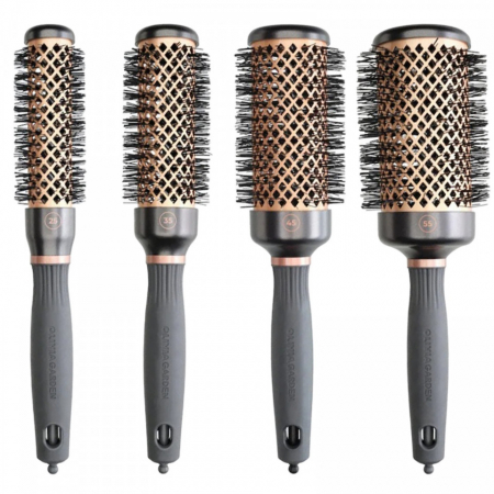 SALOANE - Olivia Garden Kit cu 4 perii profesionale de par cupru+ceramica Expert Blowout Heat Nylgard Bristle