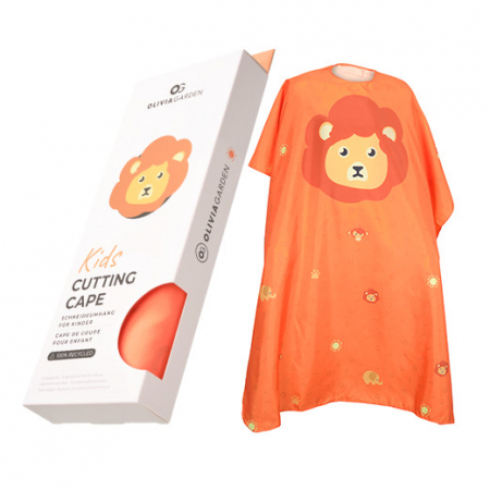 Olivia Garden Pelerina colorata de frizerie pentru copii - Leo Orange [1]