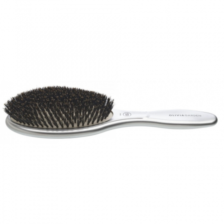 Olivia Garden Perie ceramic+ion cu peri de mistret Expert Care Oval Silver [2]