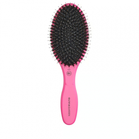 SALOANE - Olivia Garden Perie ceramic+ion cu peri de mistret+nailon Expert Care Oval Pink
