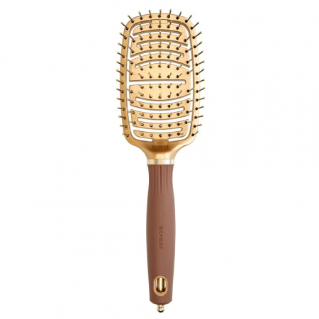 Perii, piepteni - Olivia Garden Perie ceramic+ion cu peri din nailon Expert Care Flex Nylon