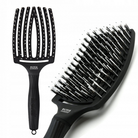 SALOANE - Olivia Garden Perie de par cu peri de mistret+nailon Finger Combo Large Black
