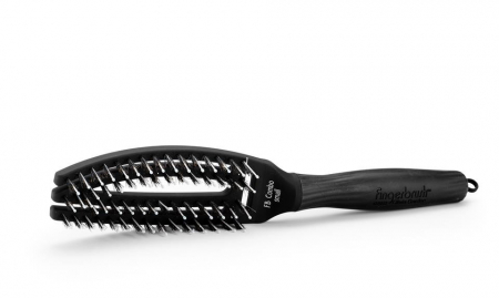 Olivia Garden Perie de par cu peri de mistret+nailon Finger Combo Small Black [1]