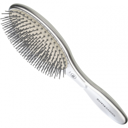 Olivia Garden Perie de par cu peri ionici din nailon Expert Care Oval Nylon Silver [2]