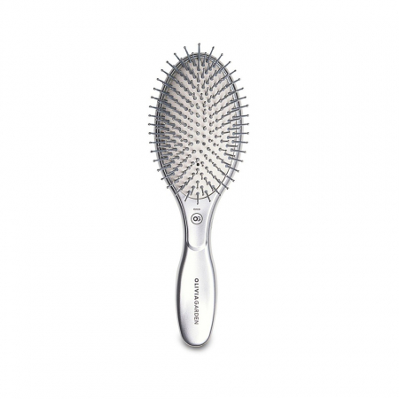 Ustensile frizerie si coafor - Olivia Garden Perie de par cu peri ionici din nailon Expert Care Oval Nylon Silver