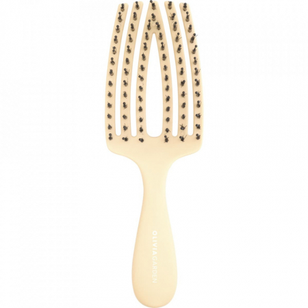 Ustensile frizerie si coafor - Olivia Garden Perie pentru copii cu peri naturali de mistret+nailon Finger Combo Kids Mini Yellow