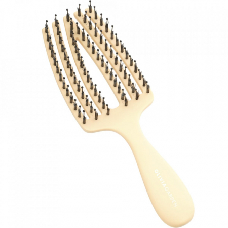 Olivia Garden Perie pentru copii cu peri naturali de mistret+nailon Finger Combo Kids Mini Yellow [1]