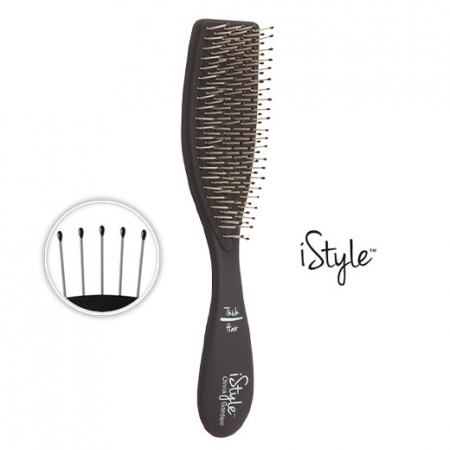 Ustensile frizerie si coafor - Olivia Garden Perie pentru par cu structura groasa Essential Style Wet Thick Hair Black Matt