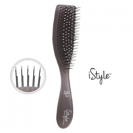 Perii, piepteni - Olivia Garden Perie pentru par cu structura medie Essential Style Wet Medium Hair Ice Grey