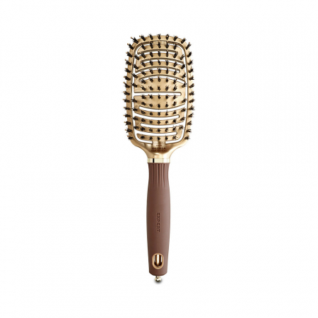 SALOANE - Olivia Garden Perie profesionala ceramic+ion cu peri de mistret si nailon Expert Care Flex Boar&Nylon Gold&Brown