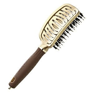 Olivia Garden Perie profesionala ceramic+ion cu peri de mistret si nailon Expert Care Flex Boar&Nylon Gold&Brown [1]