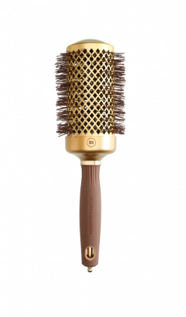 Ustensile frizerie si coafor - Olivia Garden Perie profesionala de par 55mm Expert Blowout Shine Wavy Bristles Gold&Brown
