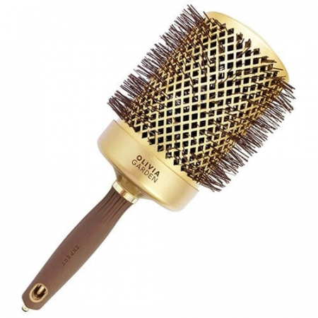 Olivia Garden Perie profesionala de par 80mm Expert Blowout Shine Wavy Bristles Gold&Brown [1]