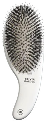 Ustensile frizerie si coafor - Olivia Garden Perie profesionala de par cu peri de mistret si nailon Expert Care Curve Boar&Nylon Silver