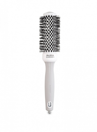 Ustensile frizerie si coafor - Olivia Garden Perie profesionala de par Expert Blowout Shine White&Gray 35mm