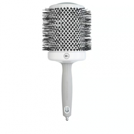 Ustensile frizerie si coafor - Olivia Garden Perie profesionala de par Expert Blowout Shine White&Gray 80mm