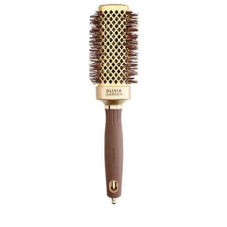 Olivia Garden Perie profesionala patrata pentru par 40mm Expert Blowout Straight Wavy Bristles Gold&Brown [1]