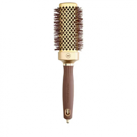 SALOANE - Olivia Garden Perie profesionala patrata pentru par 40mm Expert Blowout Straight Wavy Bristles Gold&Brown