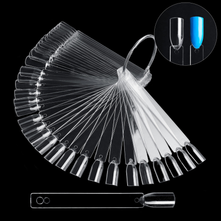 Paletar tipsuri unghii false prezentare 50 culori, Transparent [0]