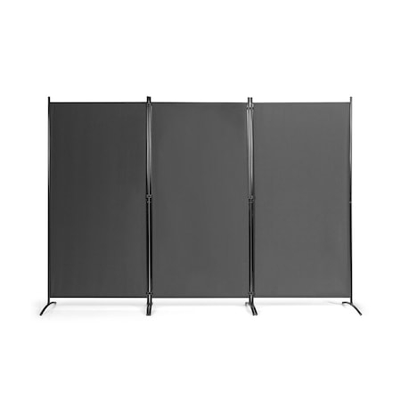 Paravan textil 3 panouri 260 x 180 cm negru [0]