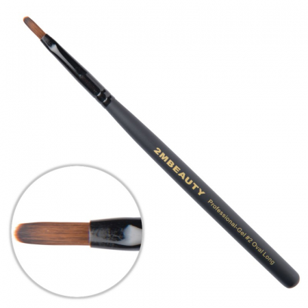UNGHII - Pensula gel 2M Black Beauty Long Oval nr. 2