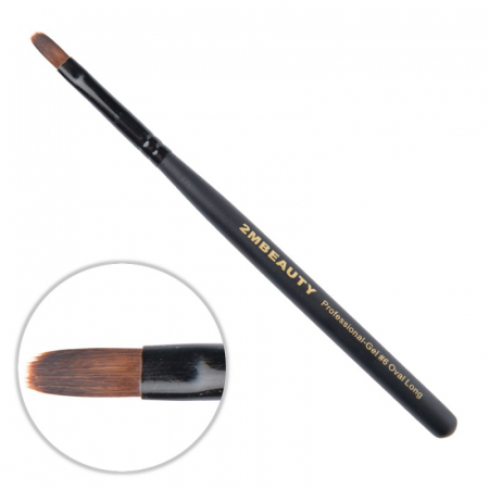 Unghii tehnice - Pensula gel 2M Black Beauty Oval Long nr. 6