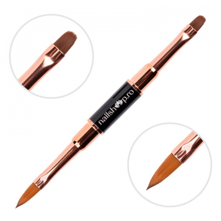 UNGHII - Pensula gel Nailshop - doua capete - Oval #6 - Sharp #6