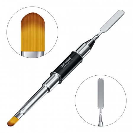 Unghii tehnice - Pensula pentru polygel, Lila Rossa, cu spatula
