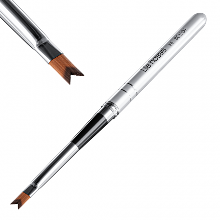 Pensula unghii Lila Rossa, cu varf oblic, pentru decor, nr 4 [2]