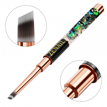 Ustensile unghii tehnice - Pensula unghii ombre rotunda Zenail Ocean #4