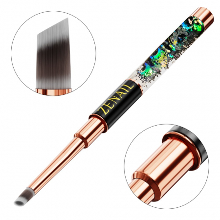 Ustensile unghii tehnice - Pensula unghii ombre rotunda Zenail Ocean #6