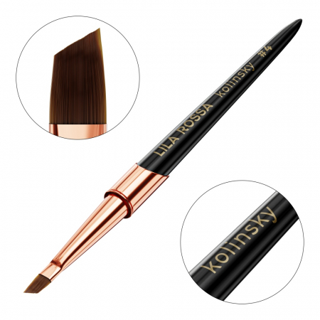 Pensula unghii Slant brush Lila Rossa VIP Premium Kolinsky #4 [1]